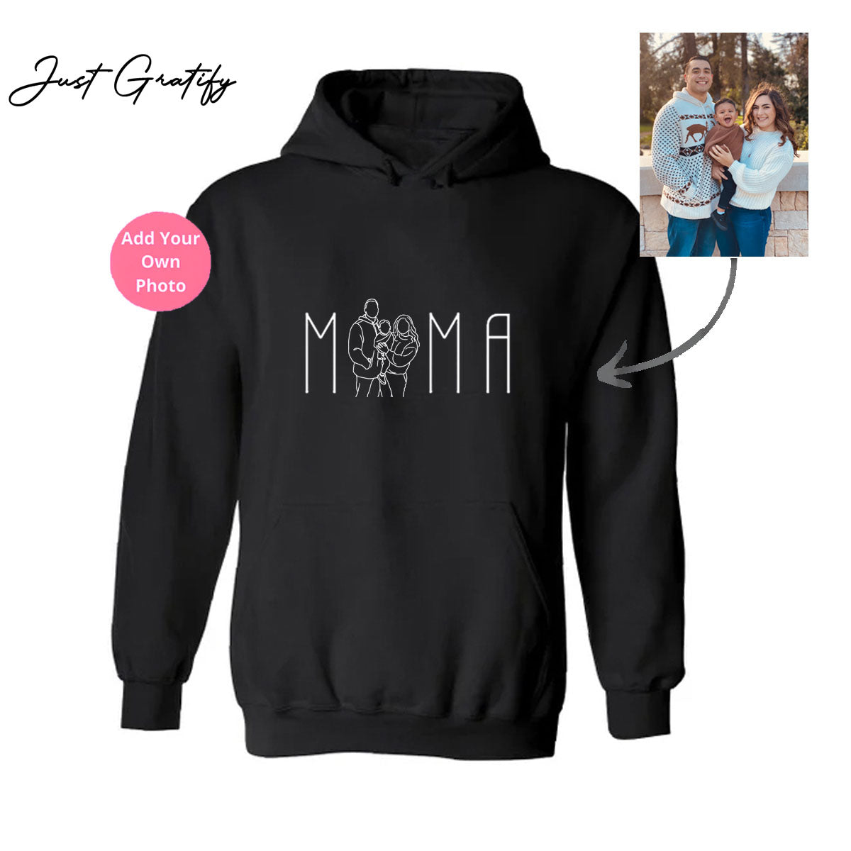 đPERSONALIZED MAMA OUTLINE DRAWING HOODIE â„ CREWNECK