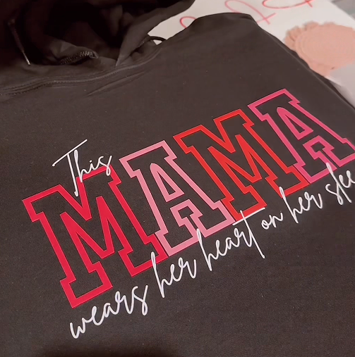 Customylove™🔥Personalized MAMA Wears Her Heart On Her Sleeve Sweatshirt