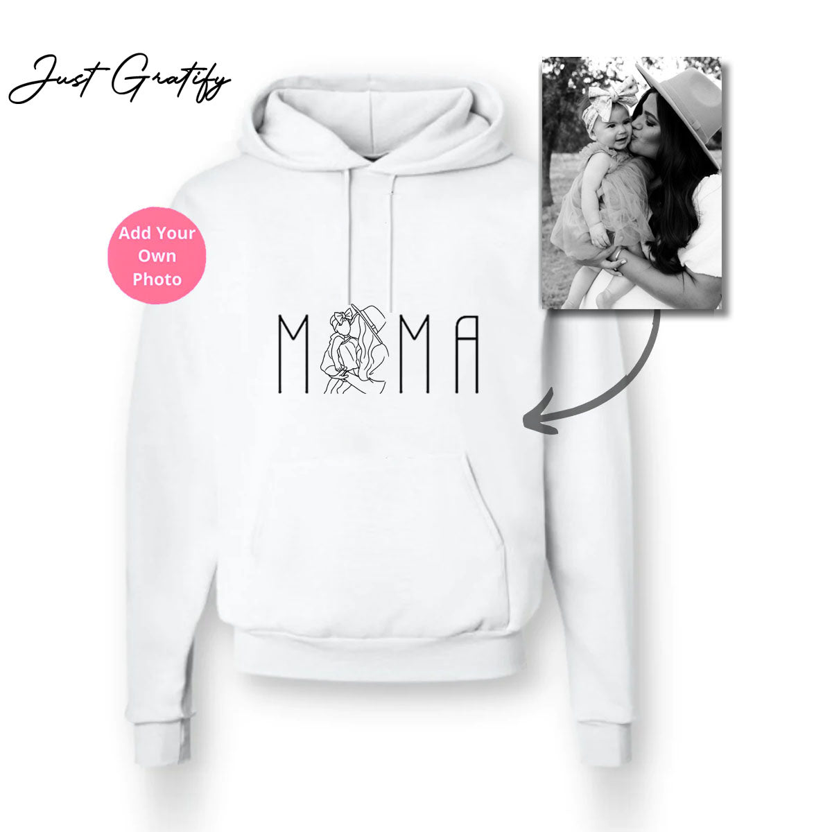 đPERSONALIZED MAMA OUTLINE DRAWING HOODIE â„ CREWNECK