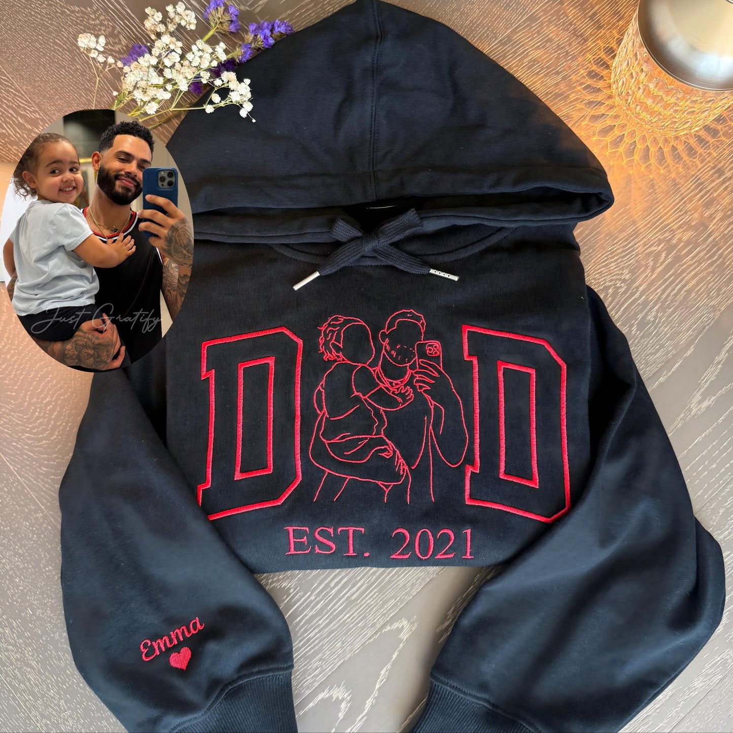 50% OFF❤️Personalized Photo Outline DAD Sweatshirt/Hoodie