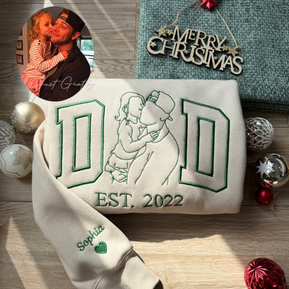 50% OFF🔥Personalized Photo Outline DAD Sweatshirt💕Hoodie