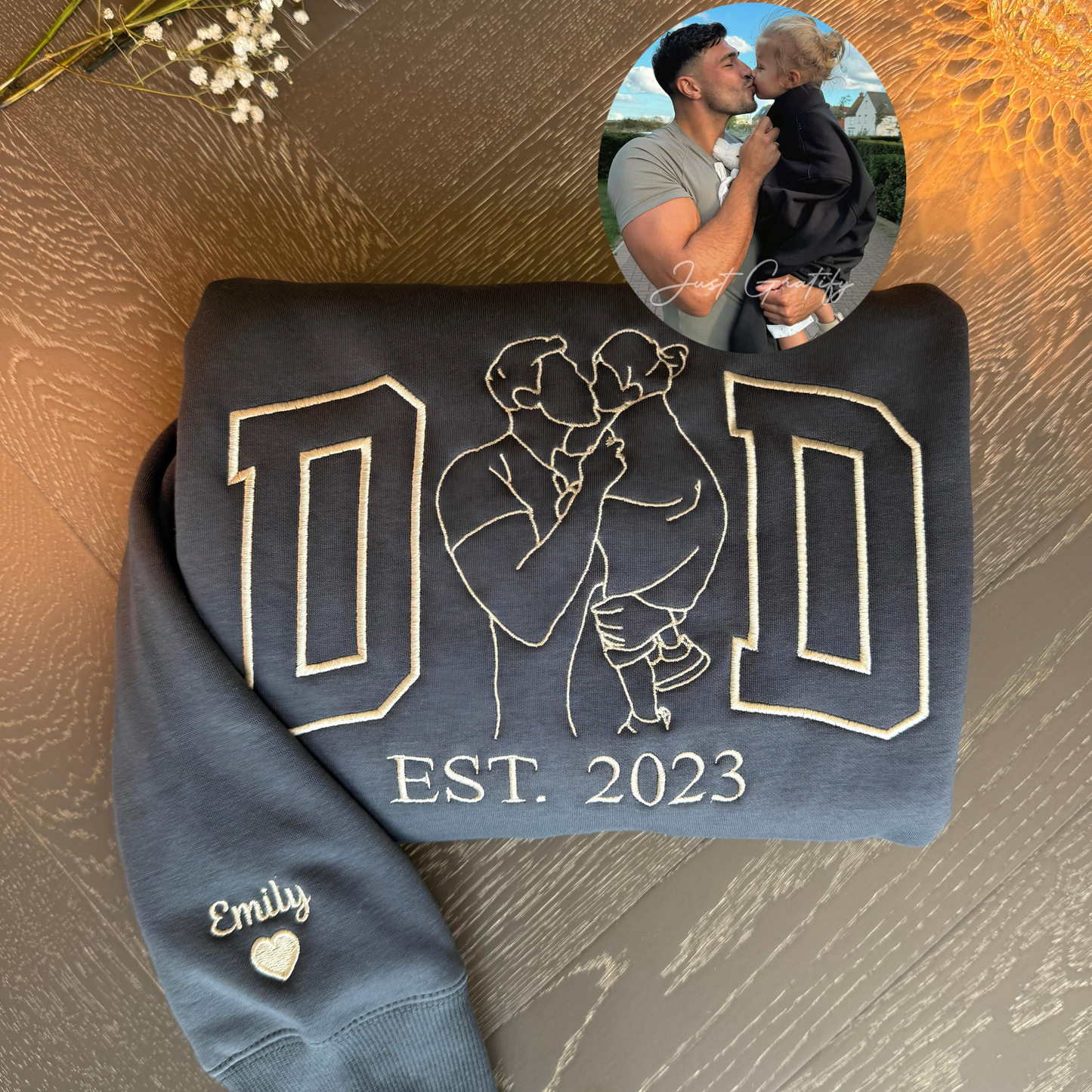50% OFF❤️Personalized Photo Outline DAD Sweatshirt/Hoodie
