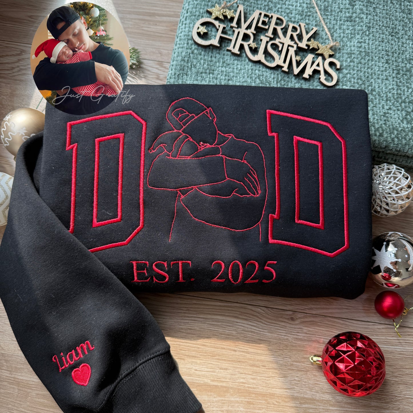 50% OFF🔥Personalized Photo Outline DAD Sweatshirt💕Hoodie