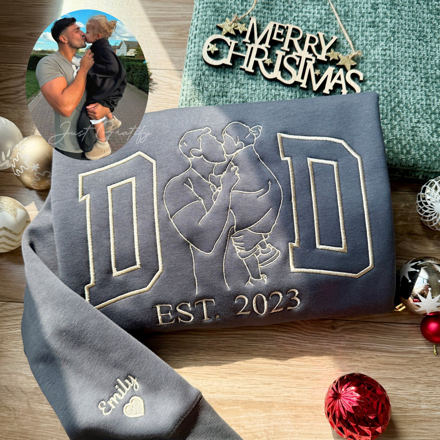 50% OFF🔥Personalized Photo Outline DAD Sweatshirt💕Hoodie