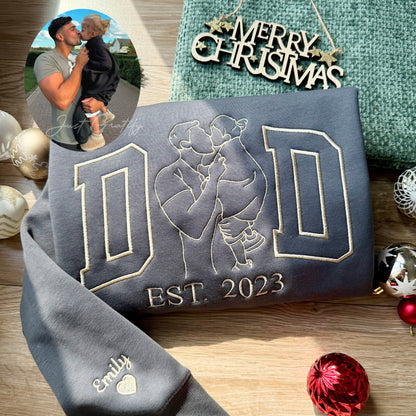 50% OFF🔥Personalized Photo Outline DAD Sweatshirt💕Hoodie