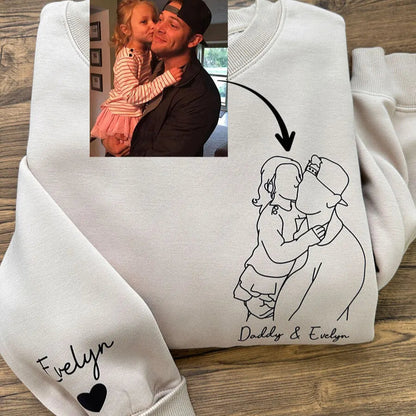 50% OFF🔥Custom Photo Line Drawing Sweatshirt💕Hoodie
