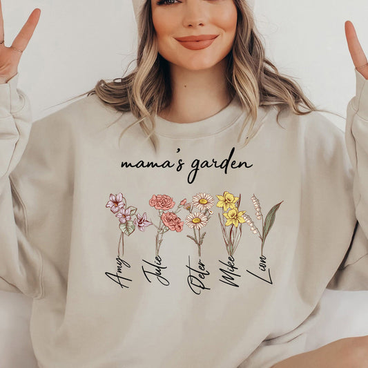 Mama's Garden is Her Children Customized Hoodie Crewneck