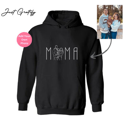 💝PERSONALIZED MAMA OUTLINE  DRAWING HOODIE ♥ CREWNECK