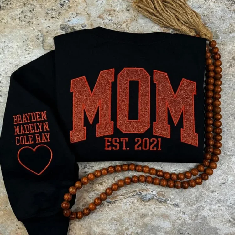 50% OFF🔥Custom Glitter Mama Sweatshirt