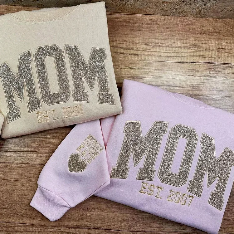 50% OFF🔥Custom Glitter Mama Sweatshirt