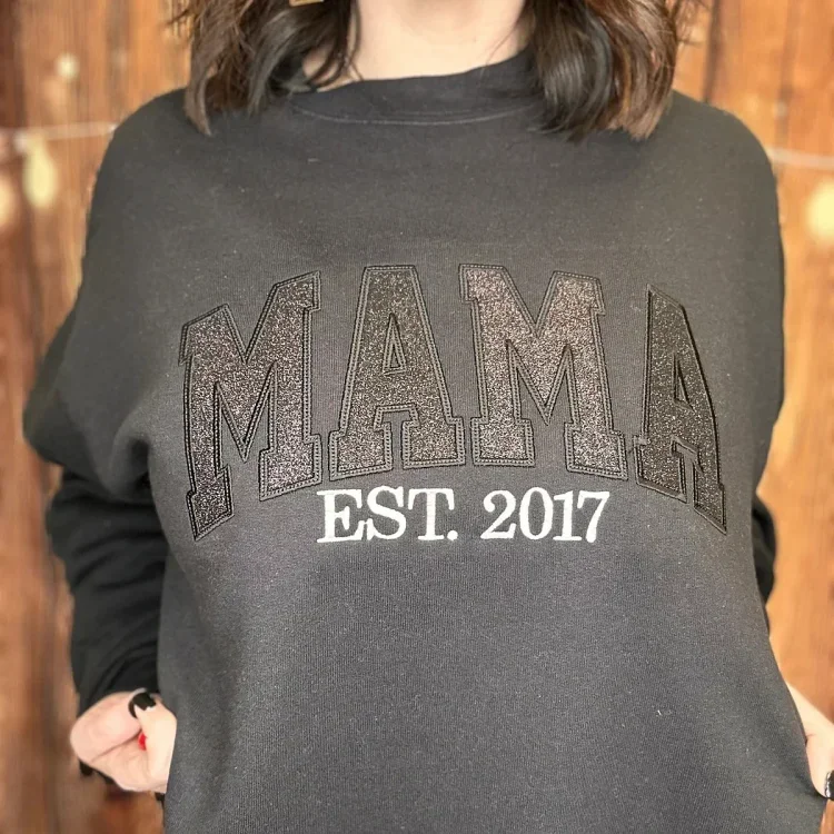 50% OFF🔥Custom Glitter Mama Sweatshirt