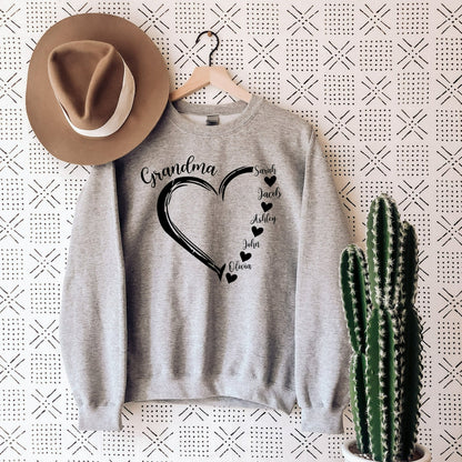 50% OFF❤️Personalized Mama/Grandma Heart Sweatshirt