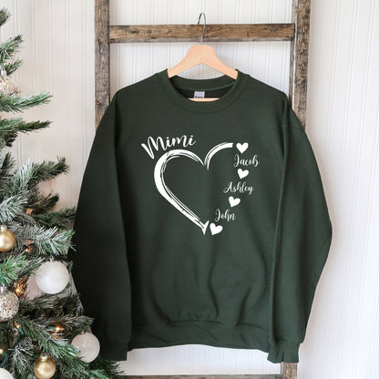 50% OFF❤️Personalized Mama/Grandma Heart Sweatshirt