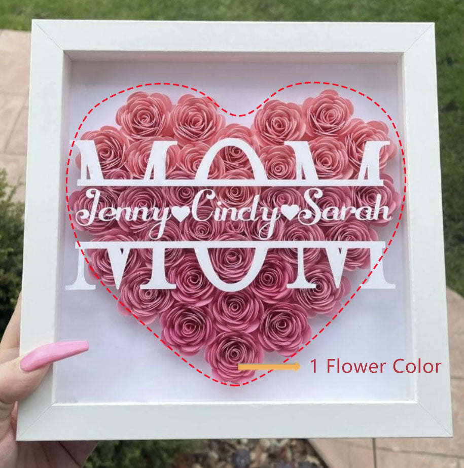 Mom Heart Shaped Flower Box