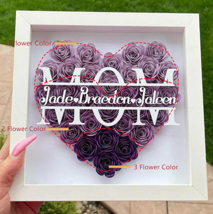 Mom Heart Shaped Flower Box