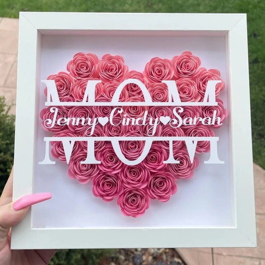 Mom Heart Shaped Flower Box