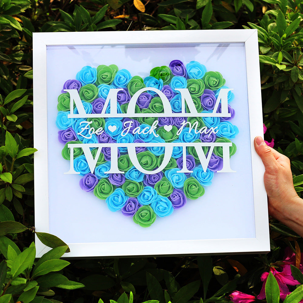 Mom Heart Shaped Flower Box