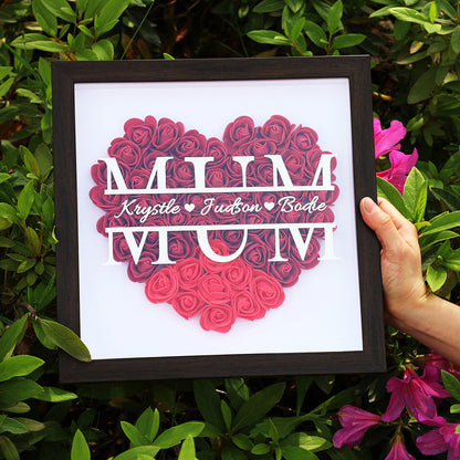 Mom Heart Shaped Flower Box