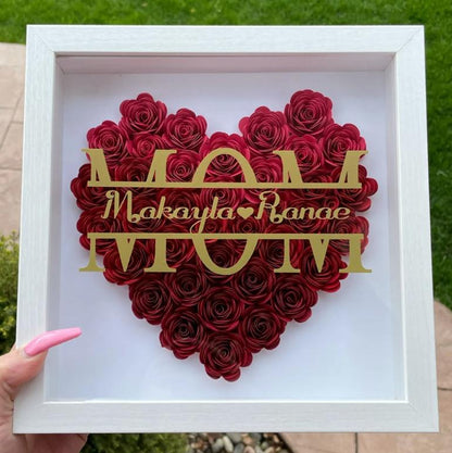 Mom Heart Shaped Flower Box